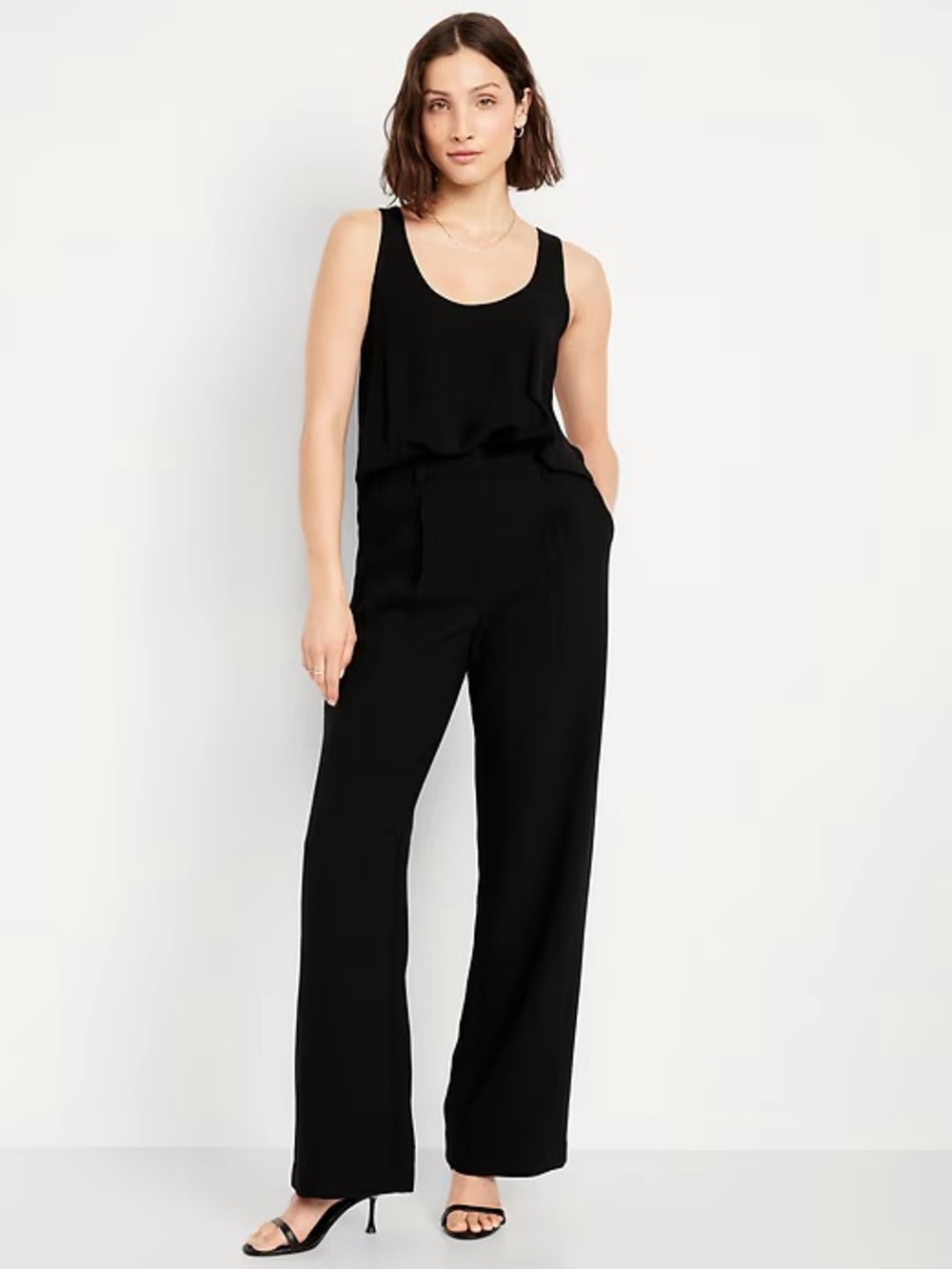 Old Navy Extra High-Waisted Pleated Taylor Wide-Leg Linen-Blend Trouser Pant NWT